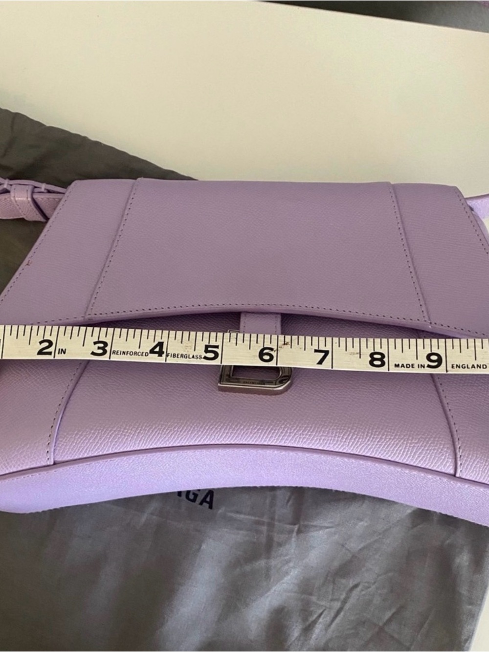 AUTH BALENCIAGA Hourglass Downtown Lilac Shoulder Bag crossbody COA INCLUDED - Picture 12 of 13